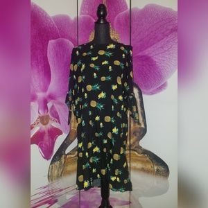 New York & Company Dresses - NY & Company Cold Shoulder Pineapple Print Dress New York & Company Dresses - NY & Company Cold Shoulder Pineapple Print Dress